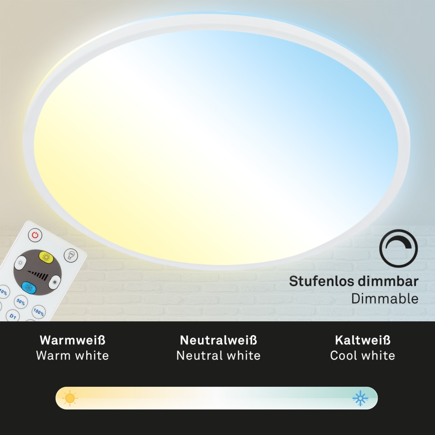 Briloner 7080-016 - LED Prigušiva plafonjera SLIM LED/22W/230V 2700-6500K + Daljinski upravljač