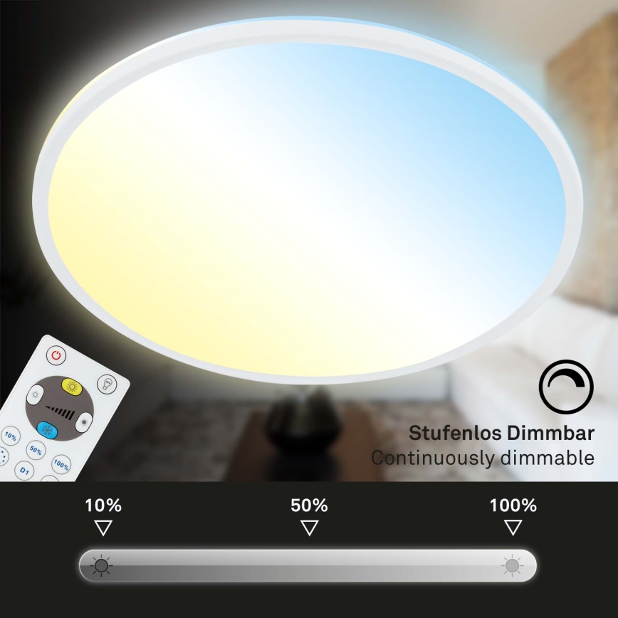 Briloner 7080-016 - LED Prigušiva plafonjera SLIM LED/22W/230V 2700-6500K + Daljinski upravljač