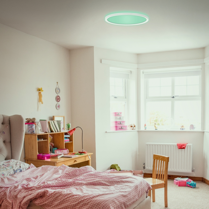 Briloner 7092-416 - LED RGBW Prigušiva plafonjera SLIM LED/15W/230V + Daljinski upravljač