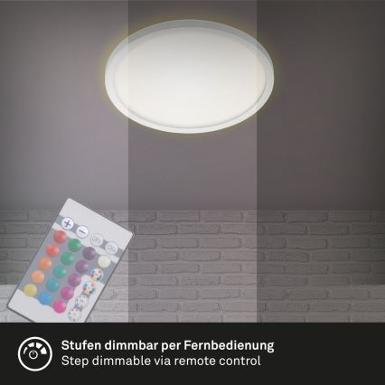 Briloner 7092-416 - LED RGBW Prigušiva plafonjera SLIM LED/15W/230V + Daljinski upravljač