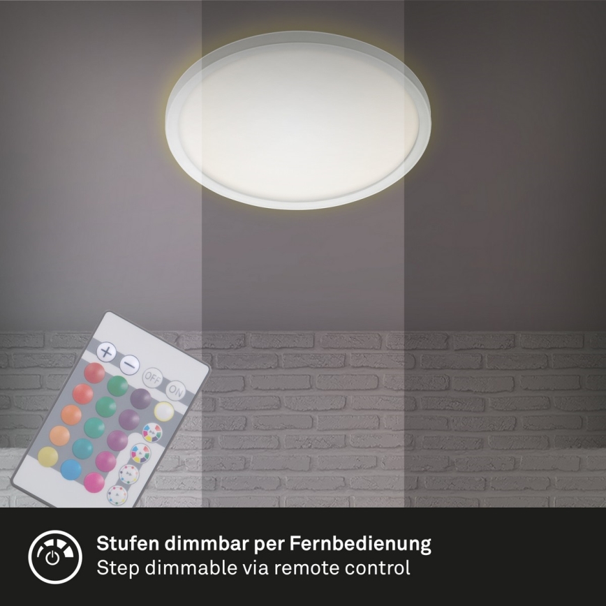 Briloner 7092-416 - LED RGBW Prigušiva plafonjera SLIM LED/15W/230V + Daljinski upravljač