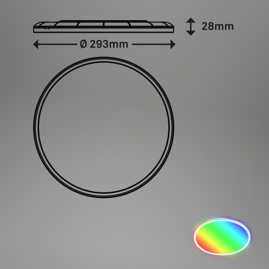 Briloner 7092-416 - LED RGBW Prigušiva plafonjera SLIM LED/15W/230V + Daljinski upravljač