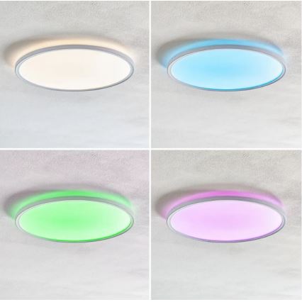 Briloner 7094-416 - LED RGBW prigušiva stropna svetiljka SLIM LED/22W/230V + daljinski upravljač