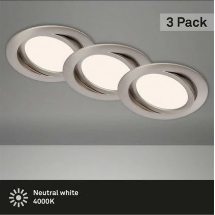 Briloner 7116-432 - Set 3x LED Ugradbena lampa za kupatilo FLAT IN LED/9W/230V IP23