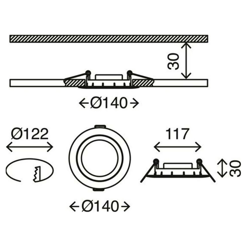 Briloner 7116-432 - Set 3x LED Ugradbena lampa za kupatilo FLAT IN LED/9W/230V IP23