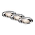 Briloner 7144-038 - Set 3x LED Ugradbena lampa za kupatilo SLIDE GU10/3,5W/230V IP23