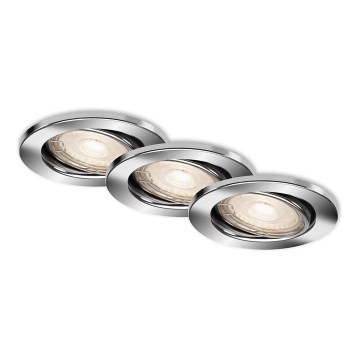 Briloner 7144-038 - Set 3x LED Ugradbena lampa za kupatilo SLIDE GU10/3,5W/230V IP23
