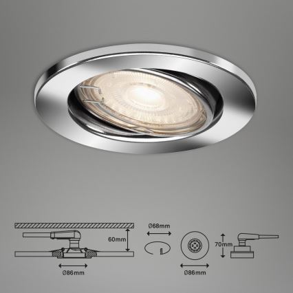 Briloner 7144-038 - Set 3x LED Ugradbena lampa za kupatilo SLIDE GU10/3,5W/230V IP23