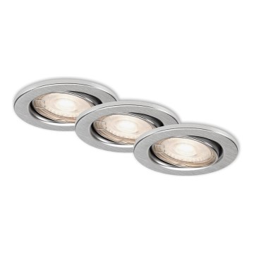 Briloner 7144-039 - Set 3x LED Ugradbena lampa za kupatilo SLIDE 1xGU10/4W/230V IP23