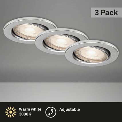 Briloner 7144-039 - Set 3x LED Ugradbena lampa za kupatilo SLIDE 1xGU10/4W/230V IP23