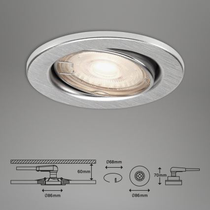 Briloner 7144-039 - Set 3x LED Ugradbena lampa za kupatilo SLIDE 1xGU10/4W/230V IP23