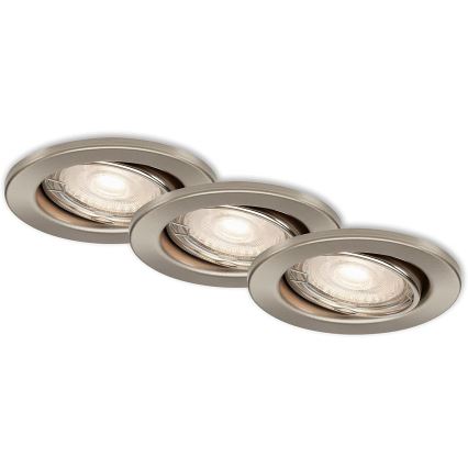 Briloner 7149-032 - Set 3xLED Prigušivo osvetljenje za kupatilo 1xGU10/5W/230V IP23