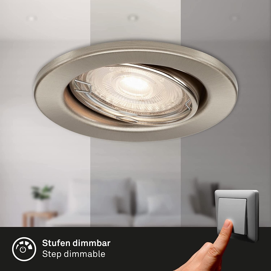 Briloner 7149-032 - Set 3xLED Prigušivo osvetljenje za kupatilo 1xGU10/5W/230V IP23