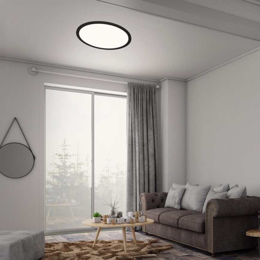 Briloner 7168-015 - LED Prigušiva plafonjera PIATTO LED/22W/230V 3000-6500K pr. 40 cm crno + Daljinski upravljač