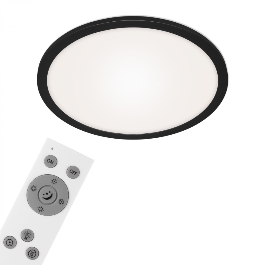 Briloner 7168-015 - LED Prigušiva plafonjera PIATTO LED/22W/230V 3000-6500K pr. 40 cm crno + Daljinski upravljač