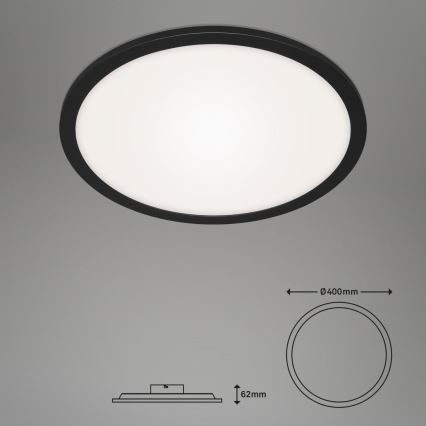 Briloner 7168-015 - LED Prigušiva plafonjera PIATTO LED/22W/230V 3000-6500K pr. 40 cm crno + Daljinski upravljač