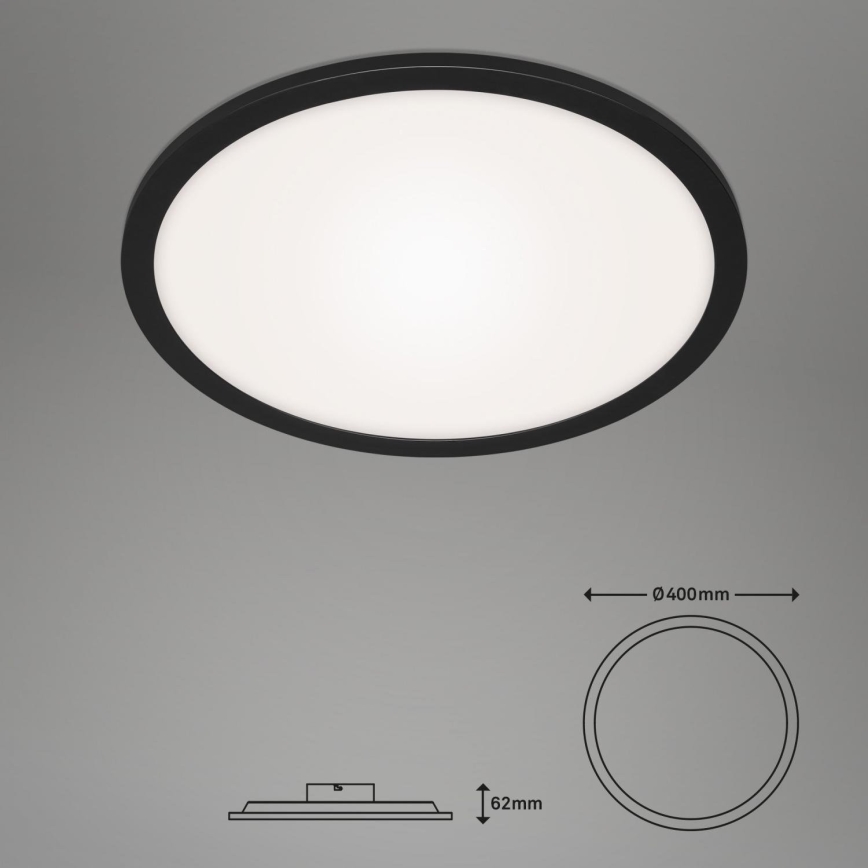 Briloner 7168-015 - LED Prigušiva plafonjera PIATTO LED/22W/230V 3000-6500K pr. 40 cm crno + Daljinski upravljač