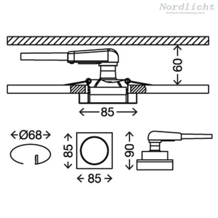 Briloner 7200-016 - LED Ugradbena lampa za kupatilo ATTACH 1xGU10/3W/230V IP23