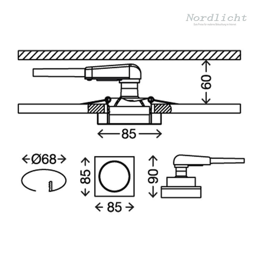 Briloner 7200-016 - LED Ugradbena lampa za kupatilo ATTACH 1xGU10/3W/230V IP23