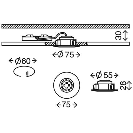 Briloner 7204-031 - Set 3x LED Ugradbena lampa za kupatilo ATTACH LED/5W/230V IP44