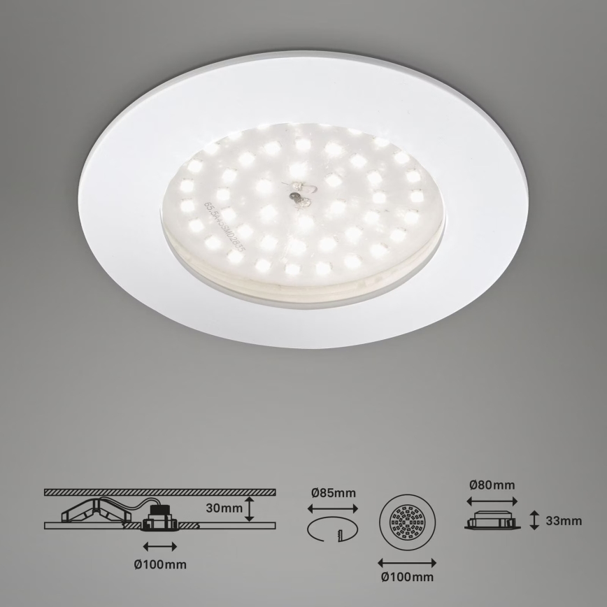 Briloner 7206-016 - LED Ugradbena lampa za kupatilo LED/10,5W/230V IP44