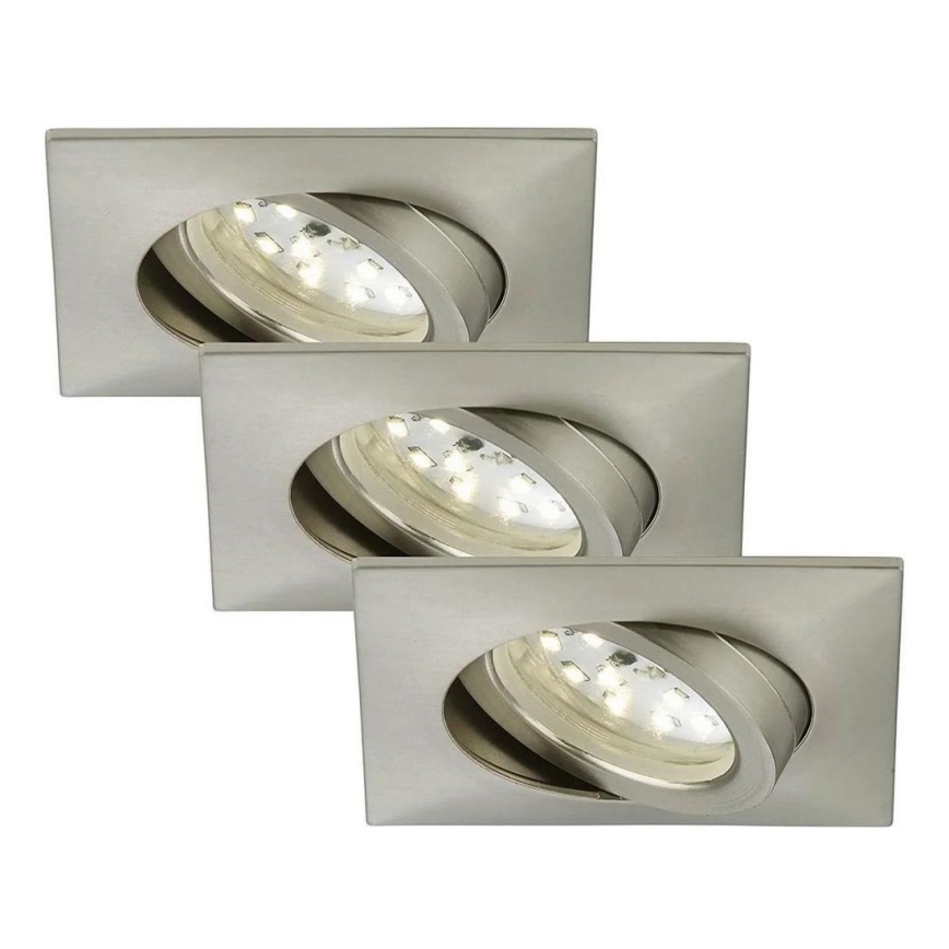 Briloner 7210-032 - Set 3x LED Ugradbena lampa za kupatilo ATTACH LED/5W/230V IP23 krom