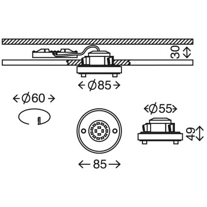 Briloner 7214-012 - LED Ugradbena lampa za kupatilo ATTACH LED/5W/230V IP44