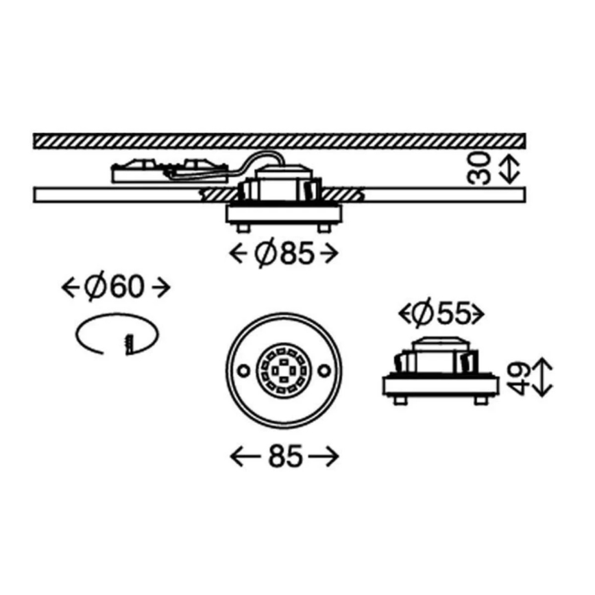 Briloner 7214-019 - LED Ugradbena lampa za kupatilo ATTACH LED/5W/230V IP44 3000K okrugli