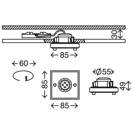 Briloner 7215-012 - LED Ugradbena lampa za kupatilo ATTACH LED/5W/230V IP44