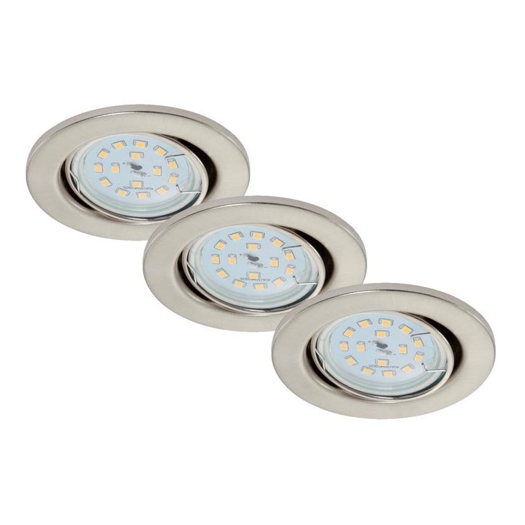 Briloner 7220-032 - Komplet 3x LED ugradno svetlo za kupatilo FIT 1xGU10/5W/230V matni nikl