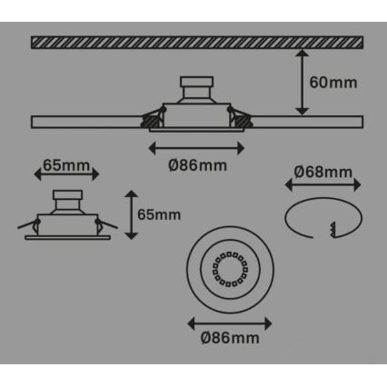 Briloner 7221-032 - Set 3x LED Ugradbena lampa za kupatilo 1xGU10/3W/230V IP23 mat krom