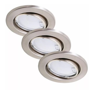 Briloner 7221-032 - Set 3x LED Ugradbena lampa za kupatilo 1xGU10/3W/230V IP23 mat krom