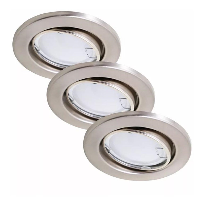 Briloner 7221-032 - Set 3x LED Ugradbena lampa za kupatilo 1xGU10/3W/230V IP23 mat krom