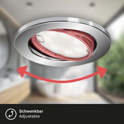 Briloner 7221-038 - Set 3x LED Ugradbena lampa za kupatilo 1xGU10/3W/230V IP23 sjajni krom