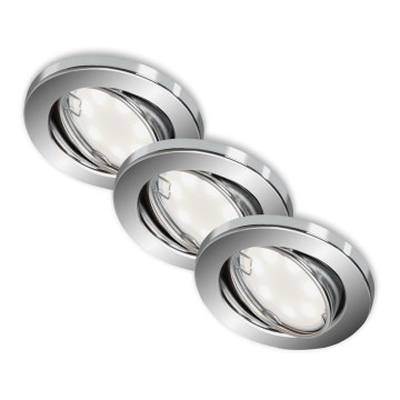 Briloner 7221-038 - Set 3x LED Ugradbena lampa za kupatilo 1xGU10/3W/230V IP23 sjajni krom