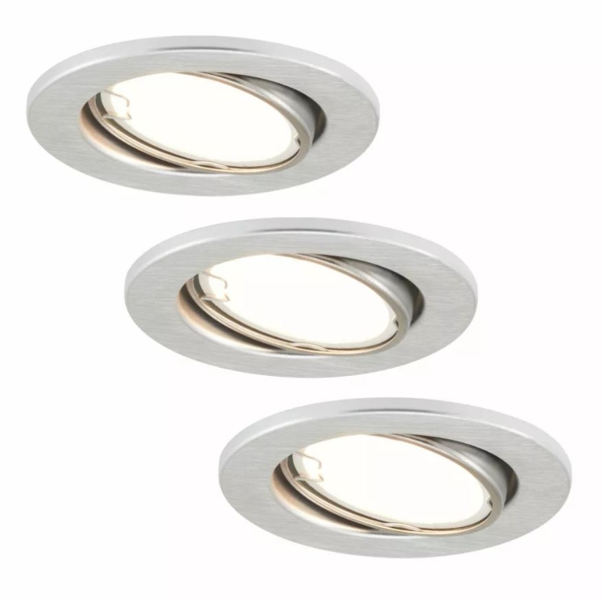Briloner 7221-039 - Set 3x LED Ugradbena lampa za kupatilo 1xGU10/3W/230V IP23 srebrno