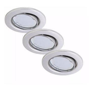 Briloner 7221-039 - Set 3x LED Ugradbena lampa za kupatilo 1xGU10/3W/230V IP23 srebrno
