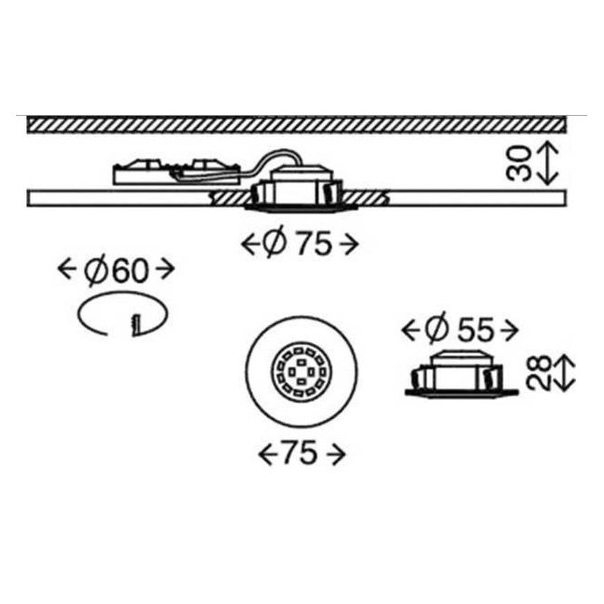 Briloner 7231-031- SET 3x LED Prigušiva ugradbena svjetiljka za kupaonicu LED/5,5W/230V IP44