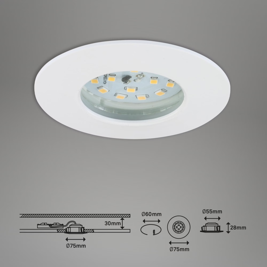 Briloner 7231-036 - Set 3x LED Prigušiva ugradbena lampa za kupatilo LED/5,5W/230V IP44