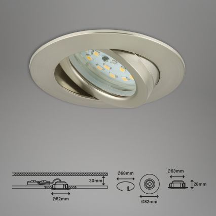 Briloner 7232-032 - KOMPLET 3x LED prigušiva ugradna kupatilska svetiljka ATTACH LED/5,5W/230V IP23