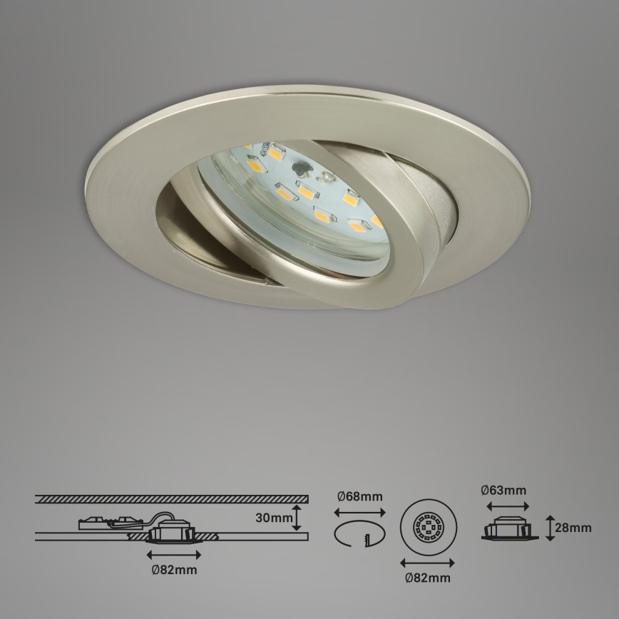 Briloner 7232-032 - KOMPLET 3x LED prigušiva ugradna kupatilska svetiljka ATTACH LED/5,5W/230V IP23