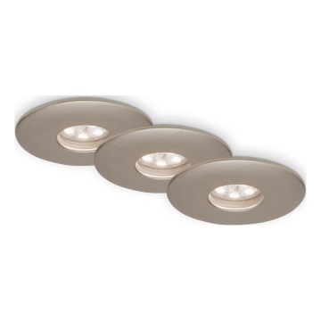 Briloner 7240-032 - Set 3x LED Ugradbena lampa za kupatilo ATTACH LED/1,8W/230V IP44 mat krom