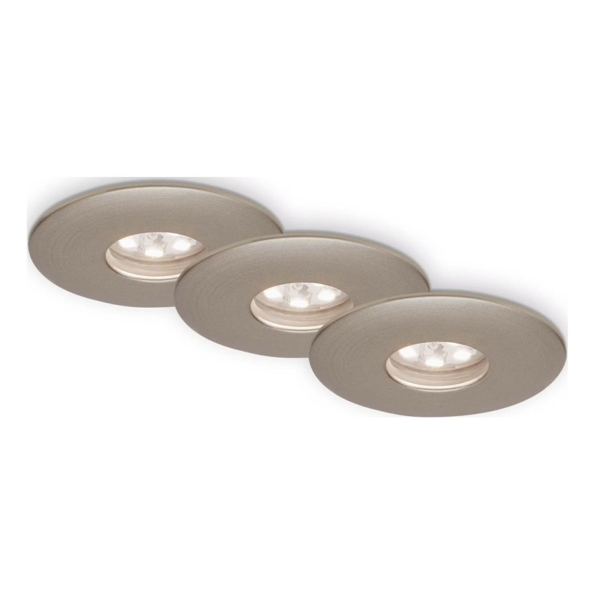 Briloner 7240-032 - Set 3x LED Ugradbena lampa za kupatilo ATTACH LED/1,8W/230V IP44 mat krom