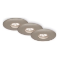 Briloner 7240-032 - SET 3x LED ugradnih plafonskih svetiljki za kupatilo ATTACH LED/1,8W/230V IP44 mat hrom