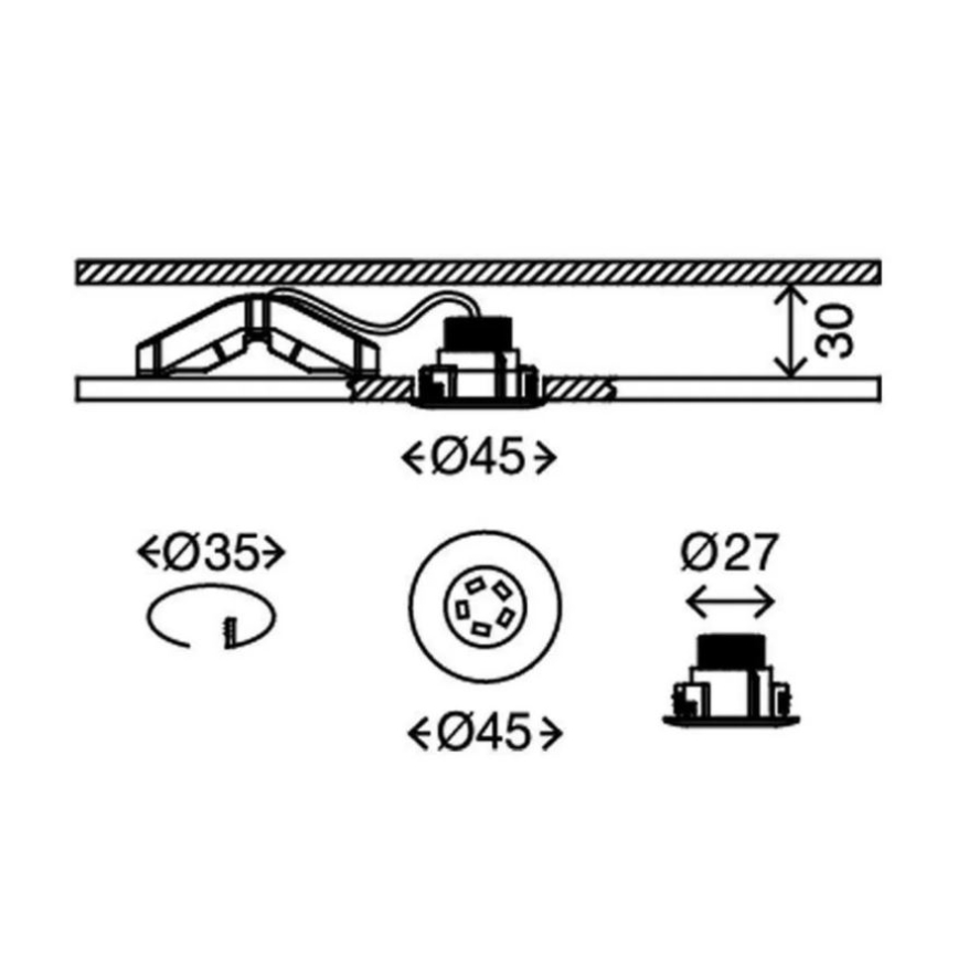 Briloner 7240-038 - Set 3x LED Ugradbena lampa za kupatilo ATTACH LED/1,8W/230V IP44