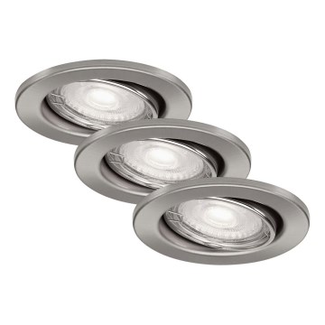 Briloner 7277-032 - Set 3x LED Prigušiva ugradbena lampa za kupatilo 1xGU10/5W/230V IP23