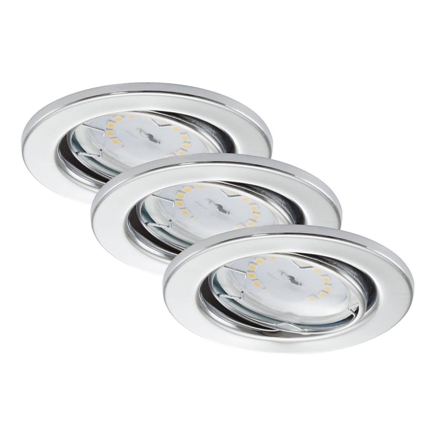 Briloner 7277-038 - Set 3x LED Prigušiva ugradbena lampa za kupatilo 1xGU10/5W/230V IP23