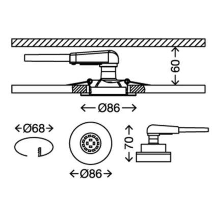 Briloner 7277-038 - Set 3x LED Prigušiva ugradbena lampa za kupatilo 1xGU10/5W/230V IP23