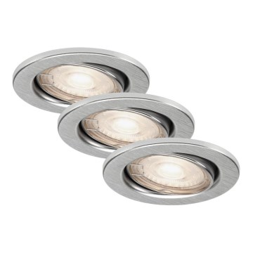 Briloner 7277-039 - Set 3x LED Prigušiva ugradbena lampa za kupatilo 1xGU10/5W/230V IP23
