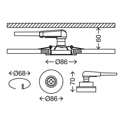 Briloner 7277-039 - SET 3x LED prigušiva ugradna kupatilska svetiljka 1xGU10/5W/230V IP23